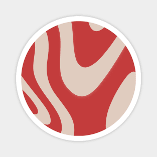 Beige & Rouge Red Abstract Fluid Pattern Design Magnet
